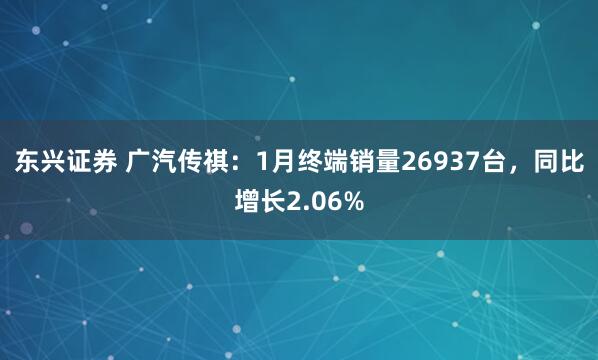 东兴证券 广汽传祺：1月终端销量26937台，同比增长2.06%