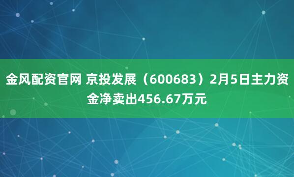 金风配资官网 京投发展（600683）2月5日主力资金净卖出456.67万元